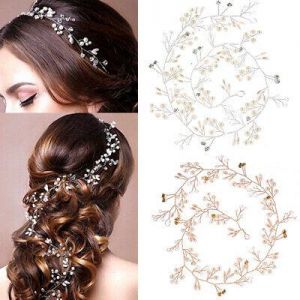 SKAFI SHOP הבגדים והמותגים הטובים ביותר Crystal Flower Bride Hair Vine Pearl Wedding כתר קריסטל יפה לראש לנשים
